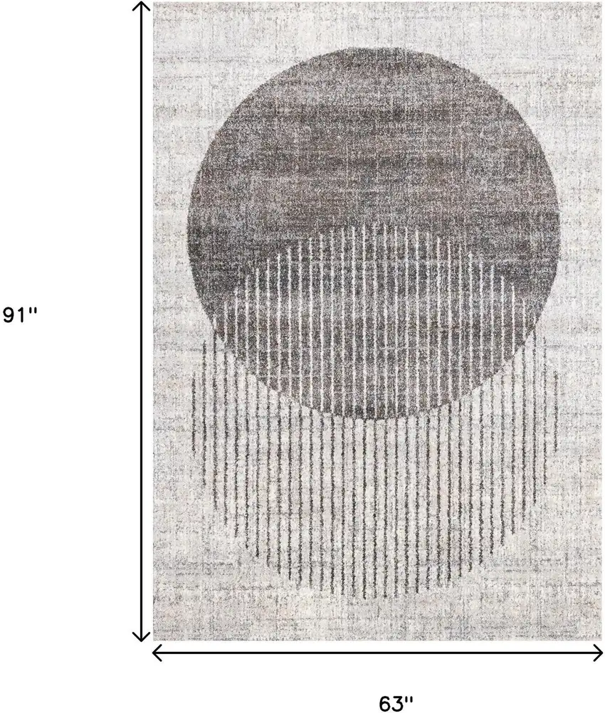 Gray And White Geometric Area Rug Photo 3