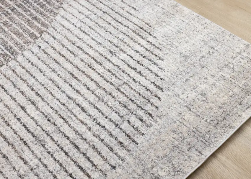 Gray And White Geometric Area Rug Photo 6