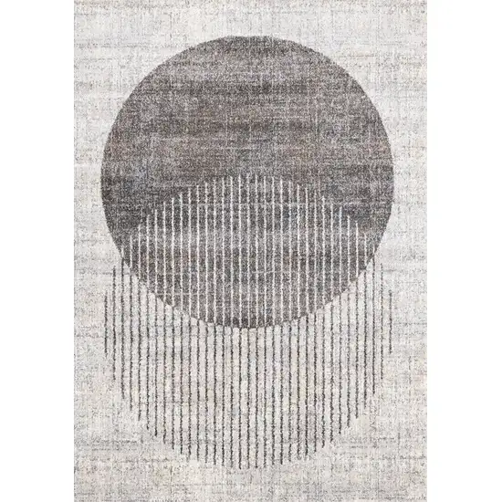Gray And White Geometric Area Rug Photo 2