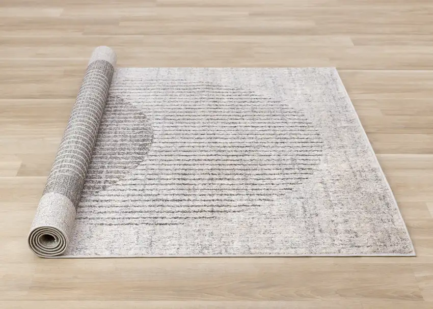 Gray And White Geometric Area Rug Photo 9