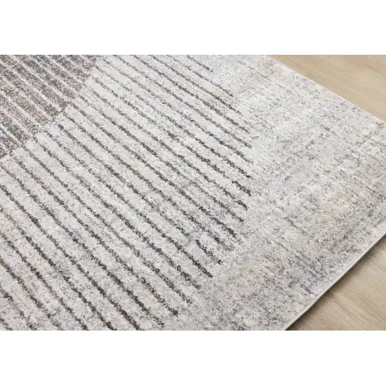 Gray And White Geometric Area Rug Photo 6