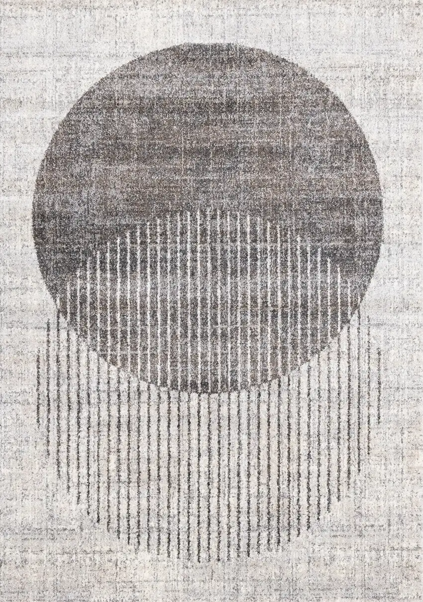 Gray And White Geometric Area Rug Photo 2