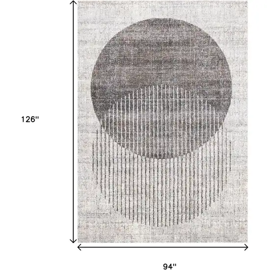 Gray And White Geometric Area Rug Photo 3