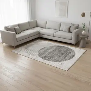 Photo of Gray And White Geometric Area Rug
