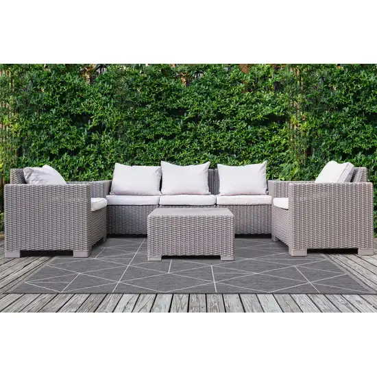 Gray And White Geometric Area Rug Photo 7