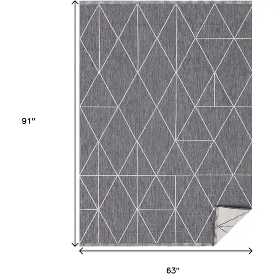 Gray And White Geometric Area Rug Photo 3
