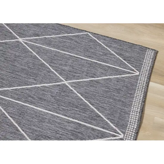 Gray And White Geometric Area Rug Photo 8