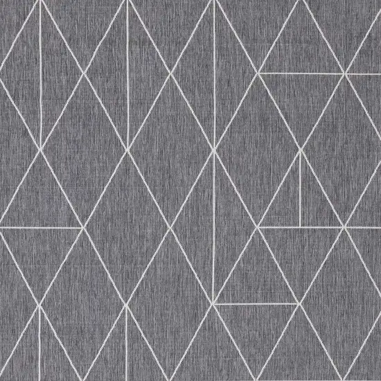 Gray And White Geometric Area Rug Photo 5