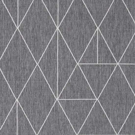 Gray And White Geometric Area Rug Photo 4