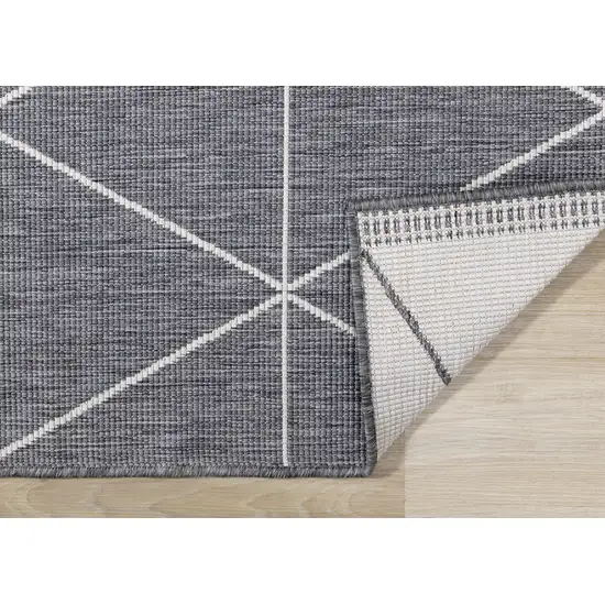 Gray And White Geometric Area Rug Photo 9