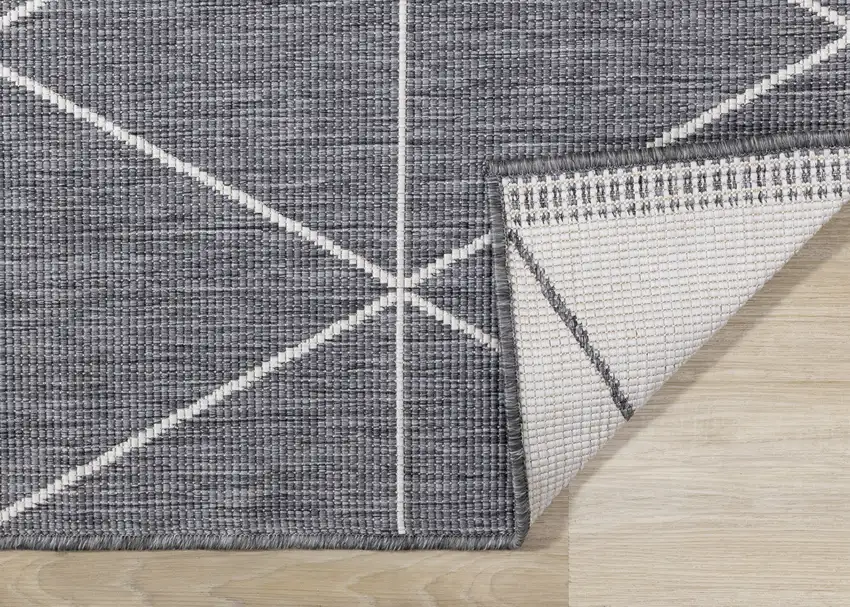 Gray And White Geometric Area Rug Photo 9