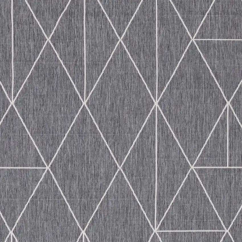 Gray And White Geometric Area Rug Photo 4