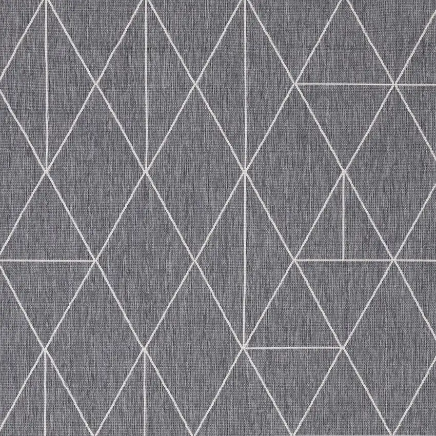 Gray And White Geometric Area Rug Photo 5
