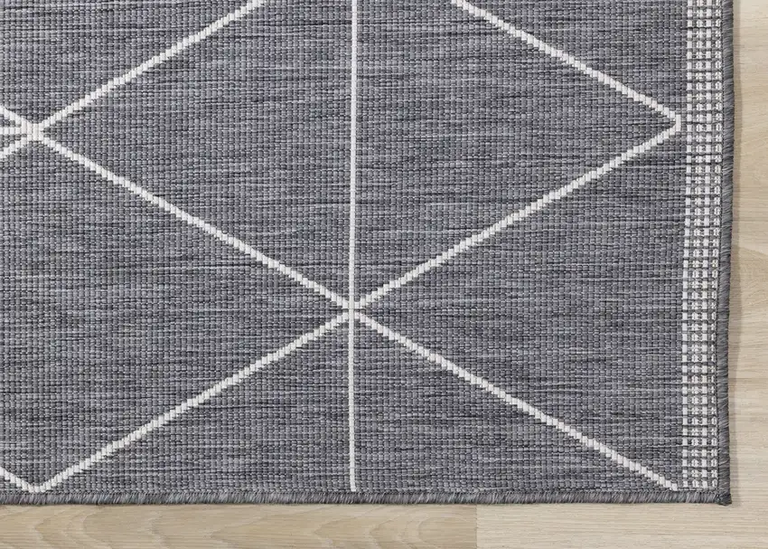 Gray And White Geometric Area Rug Photo 9