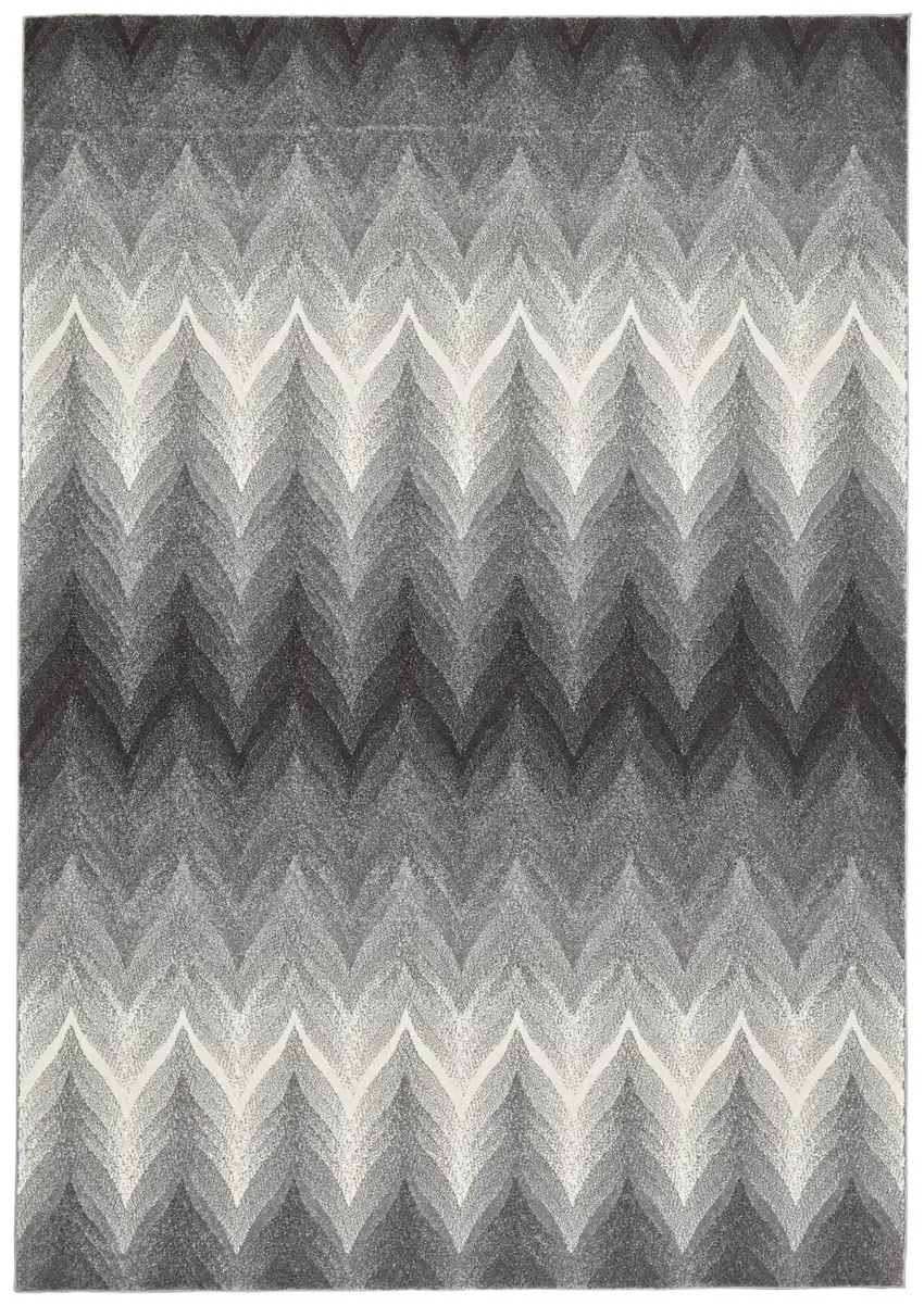 Gray And White Geometric Area Rug Photo 1