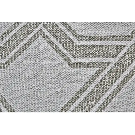 Gray And White Geometric Hand Woven Area Rug Photo 4