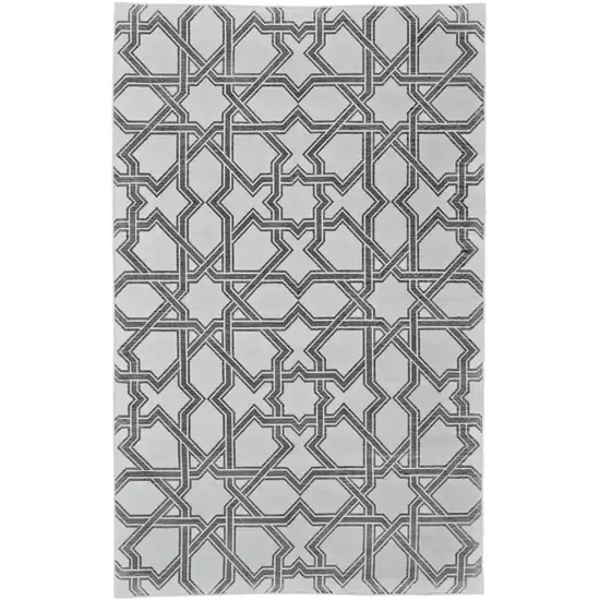 Gray And White Geometric Hand Woven Area Rug Photo 3
