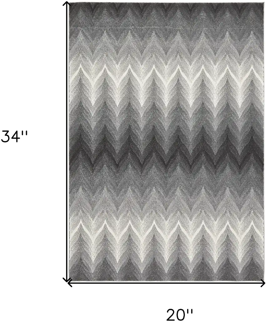 Gray And White Geometric Stain Resistant Area Rug Photo 6
