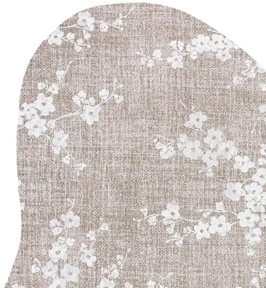 Gray And White Oriental Washable Area Rug With UV Protection Photo 2