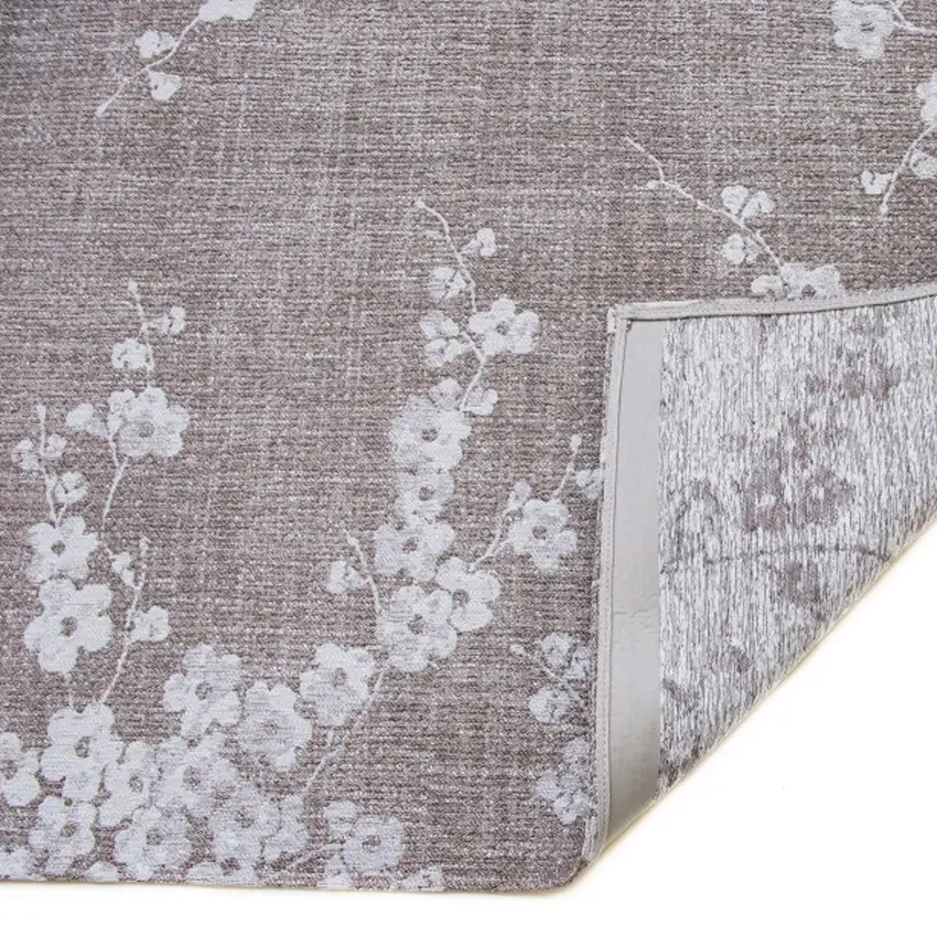 Gray And White Oriental Washable Area Rug Photo 7