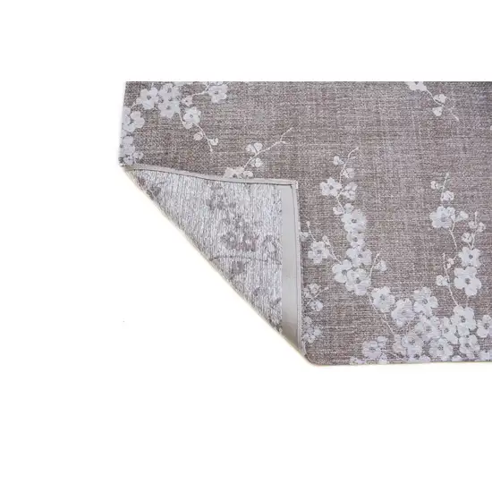 Gray And White Oriental Washable Area Rug Photo 8