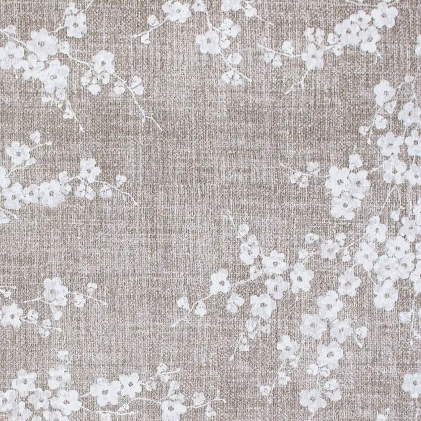 Gray And White Oriental Washable Area Rug Photo 3