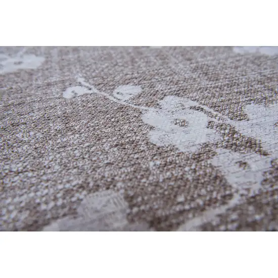 Gray And White Oriental Washable Area Rug Photo 9