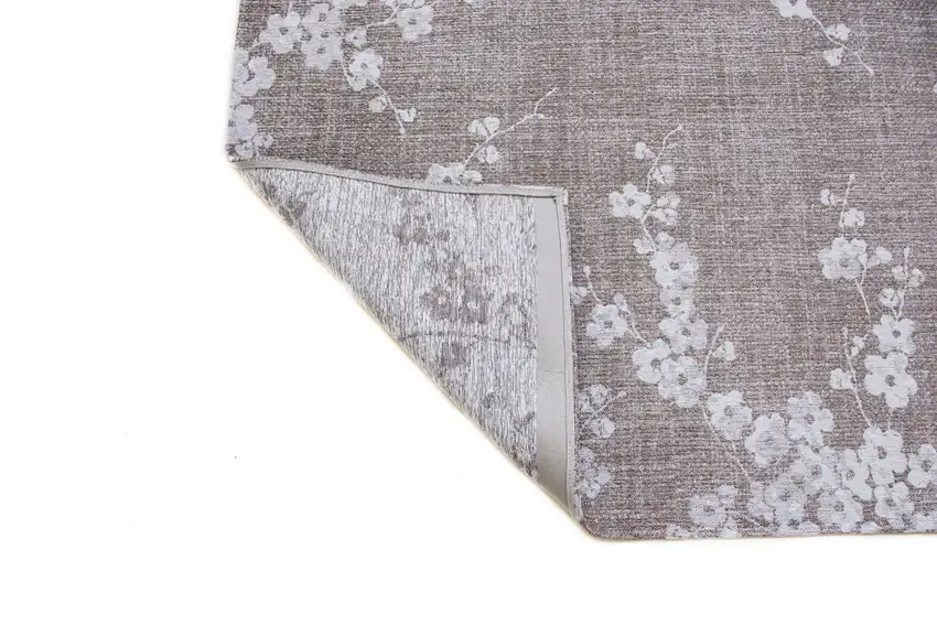 Gray And White Oriental Washable Area Rug Photo 8