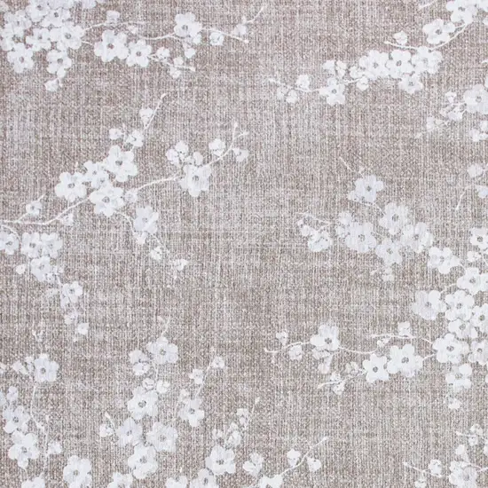 Gray And White Oriental Washable Area Rug Photo 8