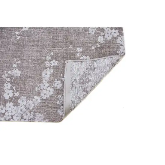 Gray And White Oriental Washable Area Rug Photo 6