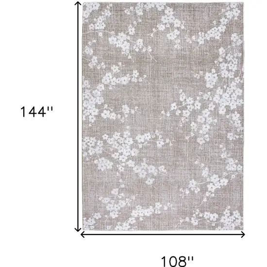Gray And White Oriental Washable Area Rug Photo 5