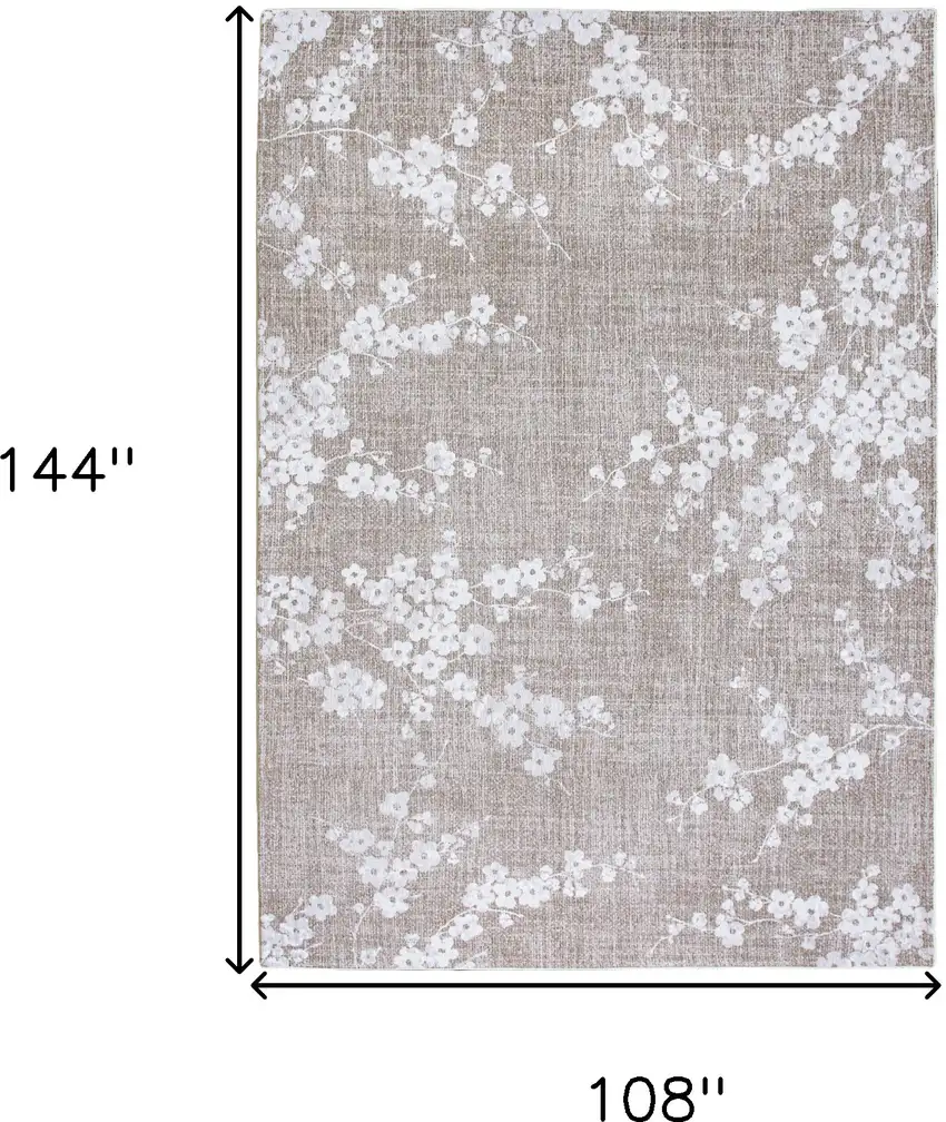 Gray And White Oriental Washable Area Rug Photo 5