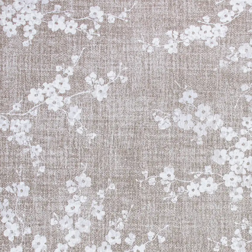 Gray And White Oriental Washable Area Rug Photo 9