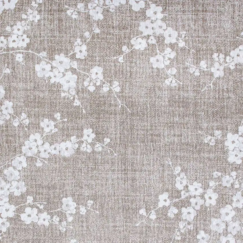 Gray And White Oriental Washable Area Rug Photo 3