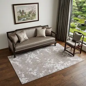Photo of Gray And White Oriental ,Washable, Area Rug