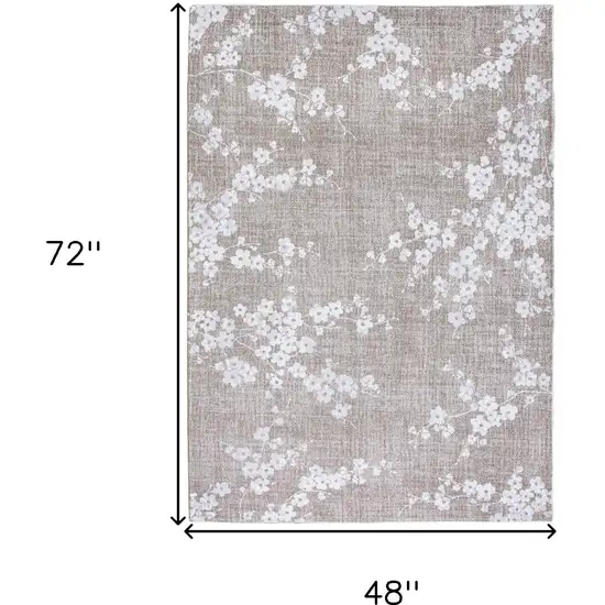 Gray And White Oriental ,Washable, Area Rug Photo 5