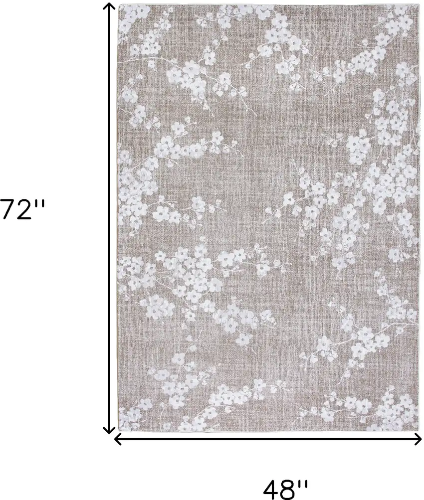 Gray And White Oriental ,Washable, Area Rug Photo 5