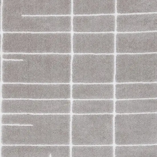 Gray And White Striped Area Rug Photo 4