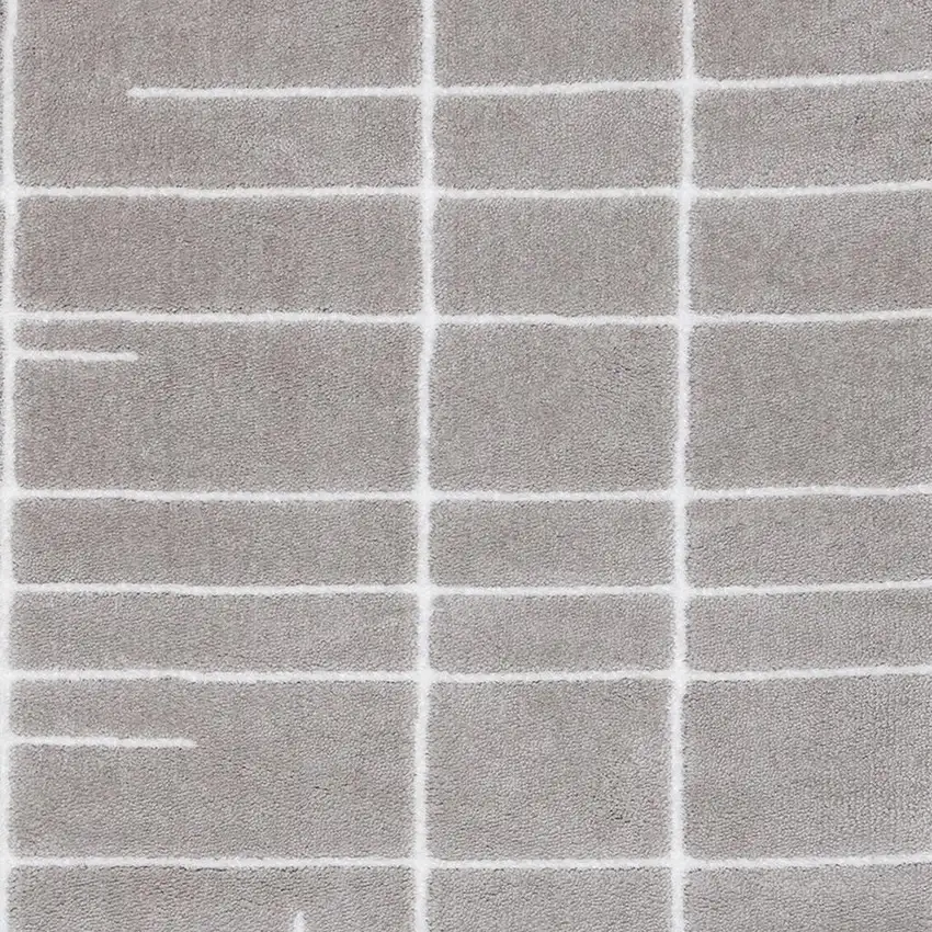 Gray And White Striped Area Rug Photo 4