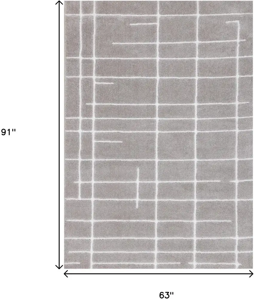 Gray And White Striped Area Rug Photo 3