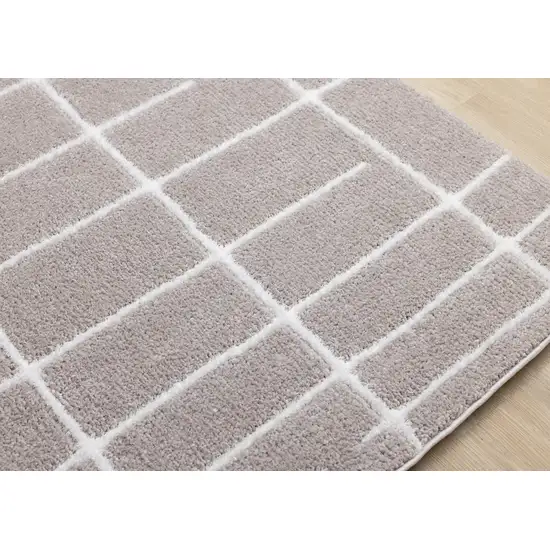 Gray And White Striped Area Rug Photo 8