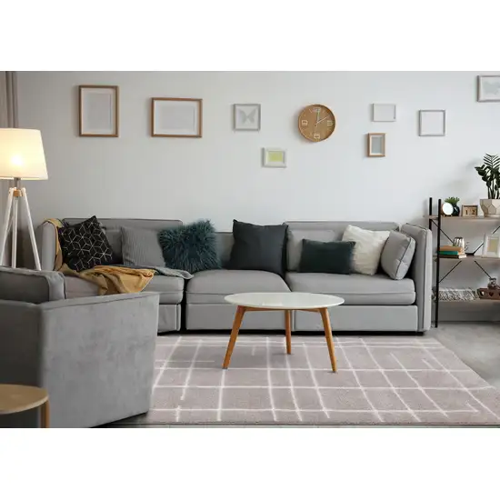 Gray And White Striped Area Rug Photo 7