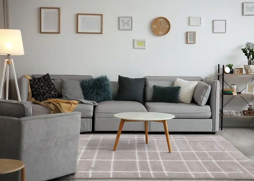 Gray And White Striped Area Rug Photo 7