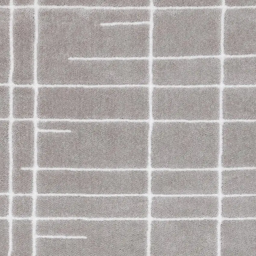 Gray And White Striped Area Rug Photo 4