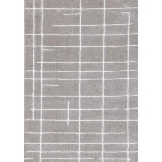 Gray And White Striped Area Rug Photo 2