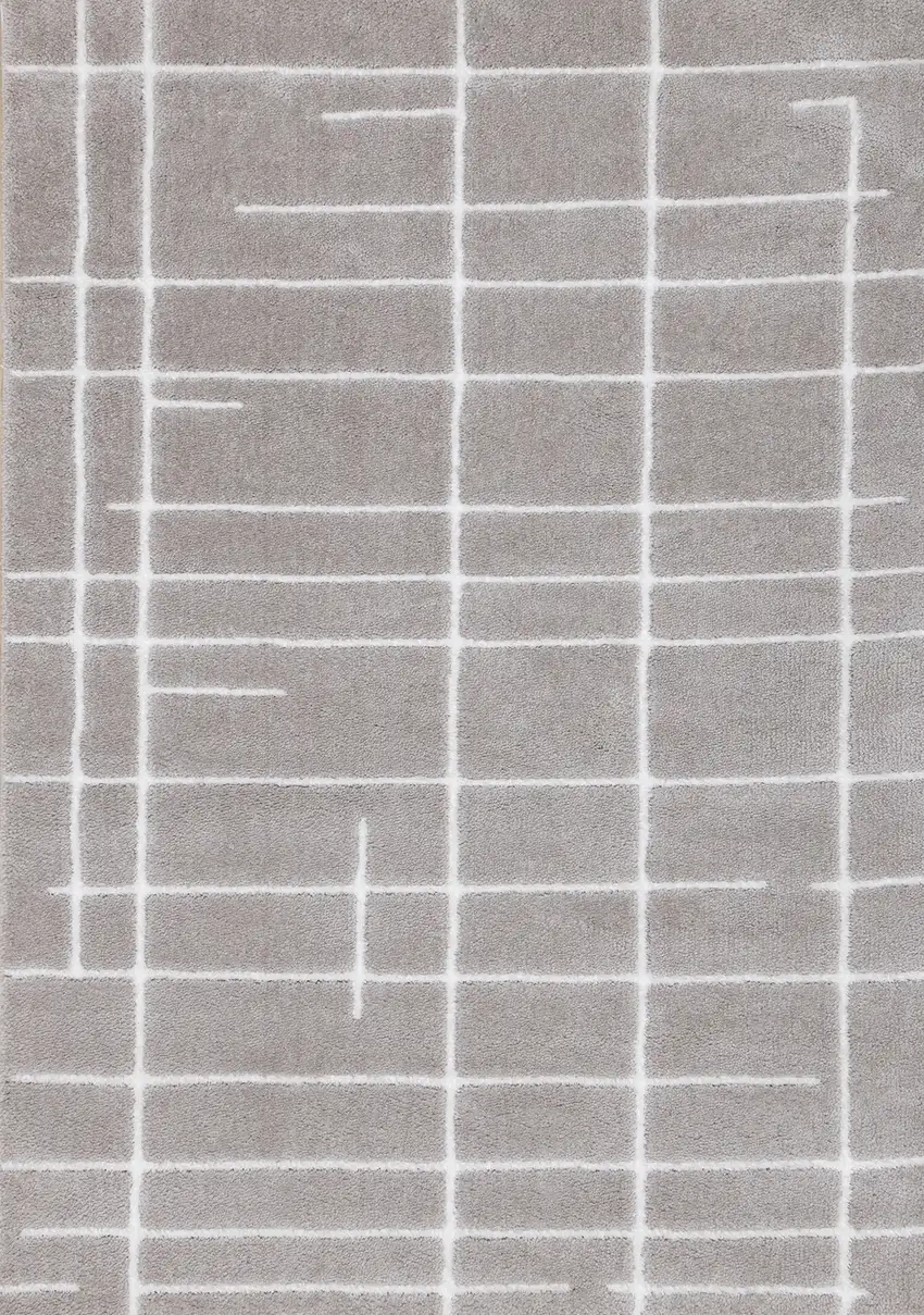 Gray And White Striped Area Rug Photo 2
