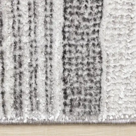 Gray And White Striped Area Rug Photo 7