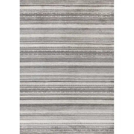 Gray And White Striped Area Rug Photo 2