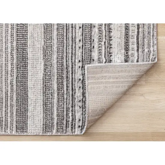 Gray And White Striped Area Rug Photo 8