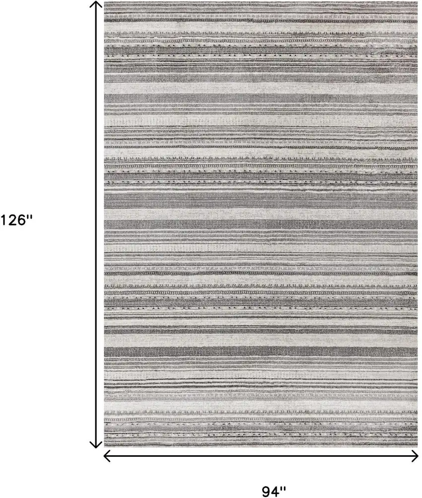 Gray And White Striped Area Rug Photo 3